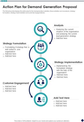 Action Plan For Demand Generation Proposal One Pager Sample Example Document Slide01
