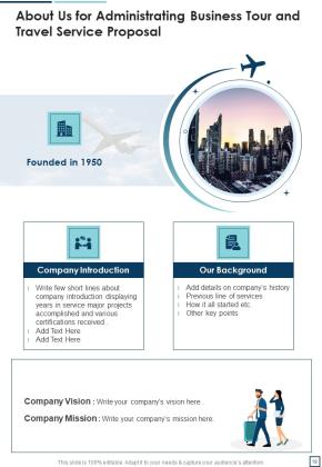 Administrating Business Tour And Travel Service Proposal Example Document Report Doc Pdf Slide19
