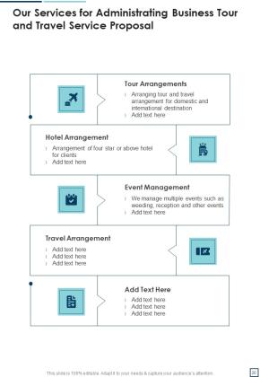 Administrating Business Tour And Travel Service Proposal Example Document Report Doc Pdf Slide20
