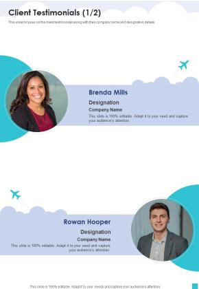 Aviation Services Management Client Testimonials One Pager Sample Example Document Slide01