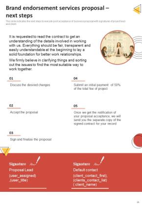 Brand Endorsement Services Proposal Example Document Report Doc Pdf Ppt Slide25