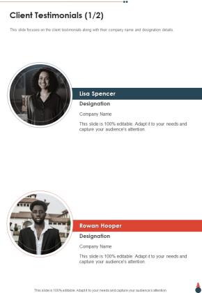 Brand Launch Event Proposal Client Testimonials One Pager Sample Example Document Slide01
