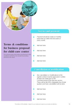 Business Proposal For Child Care Center Example Document Report Doc Pdf Ppt Slide14