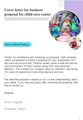 Business Proposal For Child Care Center Example Document Report Doc Pdf Ppt Slide02