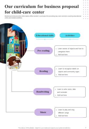 Business Proposal For Child Care Center Example Document Report Doc Pdf Ppt Slide07