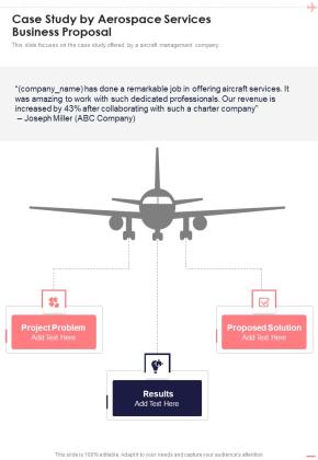 Case Study By Aerospace Services Business Proposal One Pager Sample Example Document Slide01
