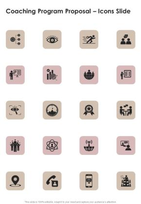 Coaching Program Proposal Icons Slide One Pager Sample Example Document Slide01
