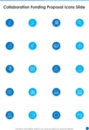 Collaboration Funding Proposal Icons Slide One Pager Sample Example Document Slide01