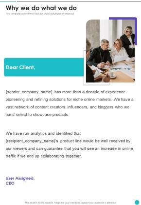 Collaboration To Partner With Celebrities Why We Do What We Do One Pager Sample Example Document Slide01