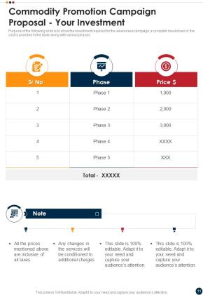 Commodity Promotion Campaign Proposal Example Document Report Doc Pdf Ppt Slide11