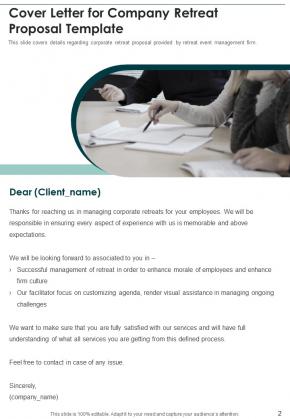 Company Retreat Proposal Template Example Document Report Doc Pdf Ppt
