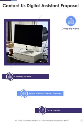 Contact Us Digital Assistant Proposal One Pager Sample Example Document Slide01