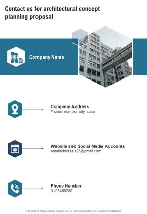 Contact Us For Architectural Concept Planning Proposal One Pager Sample Example Document Slide01