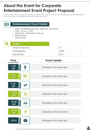 Corporate Entertainment Event Project Proposal Example Document Report Doc Pdf Ppt Slide05