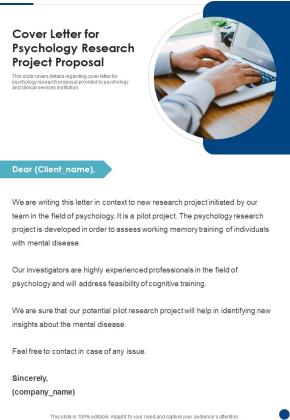 Cover Letter For Psychology Research Project Proposal One Pager Sample Example Document Slide01
