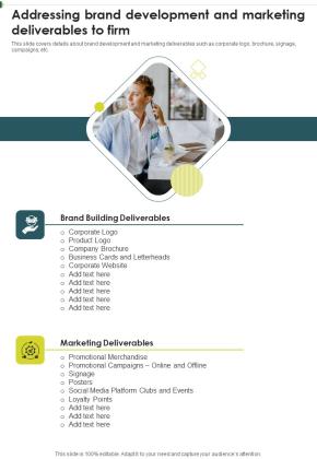 Creating Corporate Branding Marketing Strategies Addressing Brand Development One Pager Sample Example Document Slide01