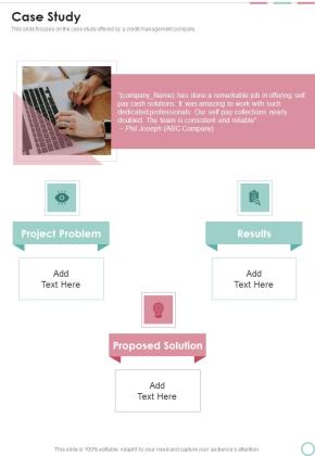 Credit Risk Administration Proposal Case Study One Pager Sample Example Document Slide01