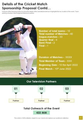 Cricket Match Sponsorship Proposal Example Document Report Doc Pdf Ppt Slide05