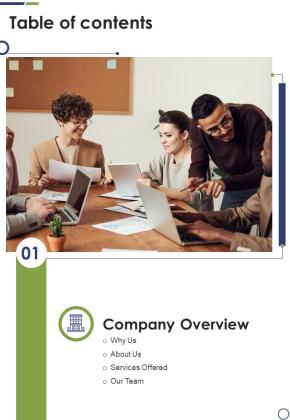 Debt Management Process Research Proposal Table Of Contents One Pager Sample Example Document Slide01