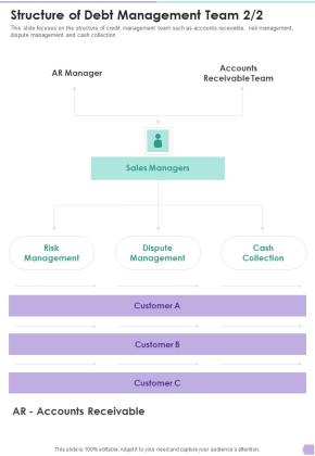 Debt Management Process Structure Of Debt Management Team One Pager Sample Example Document Slide02