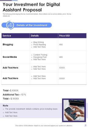 Digital Assistant Proposal Example Document Report Doc Pdf Ppt Slide08