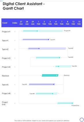Digital Client Assistant Gantt Chart One Pager Sample Example Document Slide01