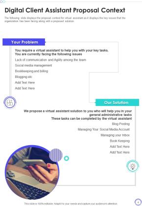 Digital Client Assistant Proposal Example Document Report Doc Pdf Ppt Slide04