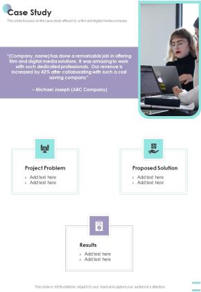 Digital Media Service Proposal Case Study One Pager Sample Example Document Slide01