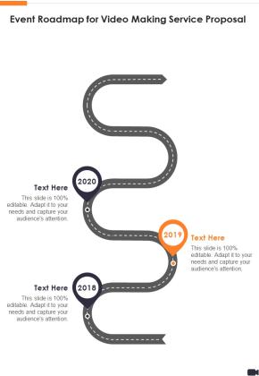 Event Roadmap For Video Making Service Proposal One Pager Sample Example Document Slide01