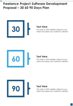 Freelance Project Software Development Proposal 30 60 90 Days Plan One Pager Sample Example Document Slide01