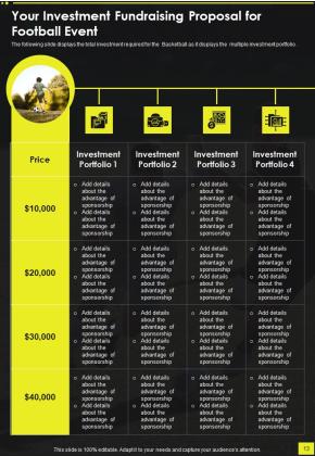 Fundraising Proposal For Football Event Example Document Report Doc Pdf Ppt Slide13