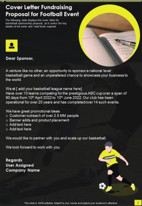 Fundraising Proposal For Football Event Example Document Report Doc Pdf Ppt Slide02