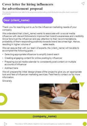 Hiring Influencers For Advertisement Proposal Example Document Report Doc Pdf Ppt Slide02