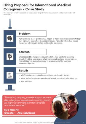 Hiring Proposal For International Medical Caregivers Example Document Report Doc Pdf Ppt Slide22
