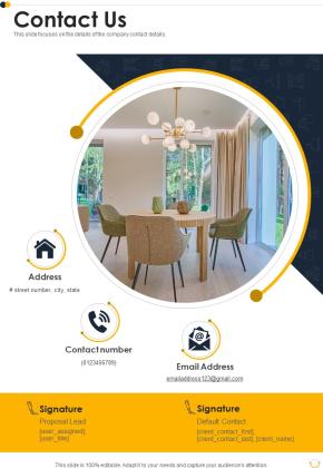 Hospitality Business Agreement Proposal Contact Us One Pager Sample Example Document Slide01