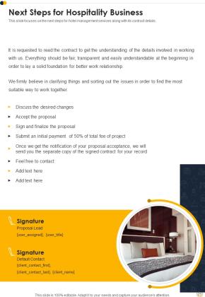 Hospitality Business Agreement Proposal Example Document Report Doc Pdf Ppt Slide25