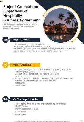 Hospitality Business Agreement Proposal Example Document Report Doc Pdf Ppt Slide05