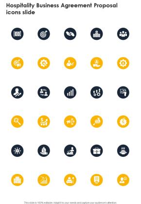 Hospitality Business Agreement Proposal Icons Slide One Pager Sample Example Document Slide01
