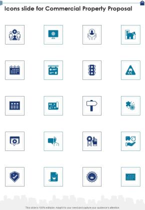Icons Slide For Commercial Property Proposal One Pager Sample Example Document Slide01