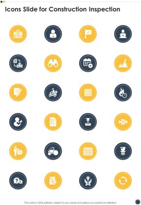 Icons Slide For Construction Inspection One Pager Sample Example Document Slide01