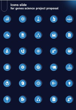 Icons Slide For Genes Science Project Proposal One Pager Sample Example Document Slide01