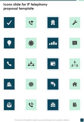 Icons Slide For IP Telephony Proposal Template One Pager Sample Example Document Slide01