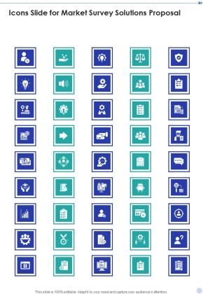 Icons Slide For Market Survey Solutions Proposal One Pager Sample Example Document Slide01