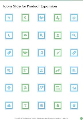 Icons Slide For Product Expansion One Pager Sample Example Document Slide01