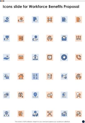 Icons Slide For Workforce Benefits Proposal One Pager Sample Example Document Slide01
