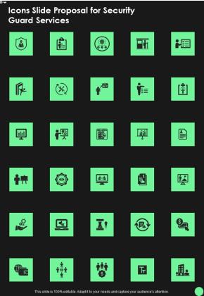 Icons Slide Proposal For Security Guard Services One Pager Sample Example Document Slide01