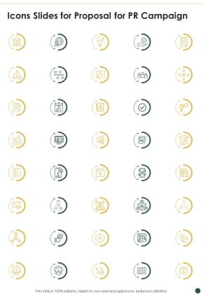 Icons Slides For Proposal For PR Campaign One Pager Sample Example Document Slide01