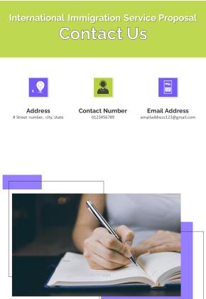 International Immigration Service Proposal Contact Us One Pager Sample Example Document Slide01