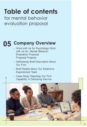 Mental Behavior Evaluation Proposal Example Document Report Doc Pdf Ppt Slide15