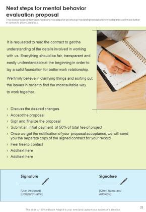 Mental Behavior Evaluation Proposal Example Document Report Doc Pdf Ppt Slide23